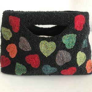 MOYNA - Beaded Heart Clutch